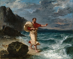 Demosthenes on the Seashore [1859] by Eugène Delacroix [1798–1863]